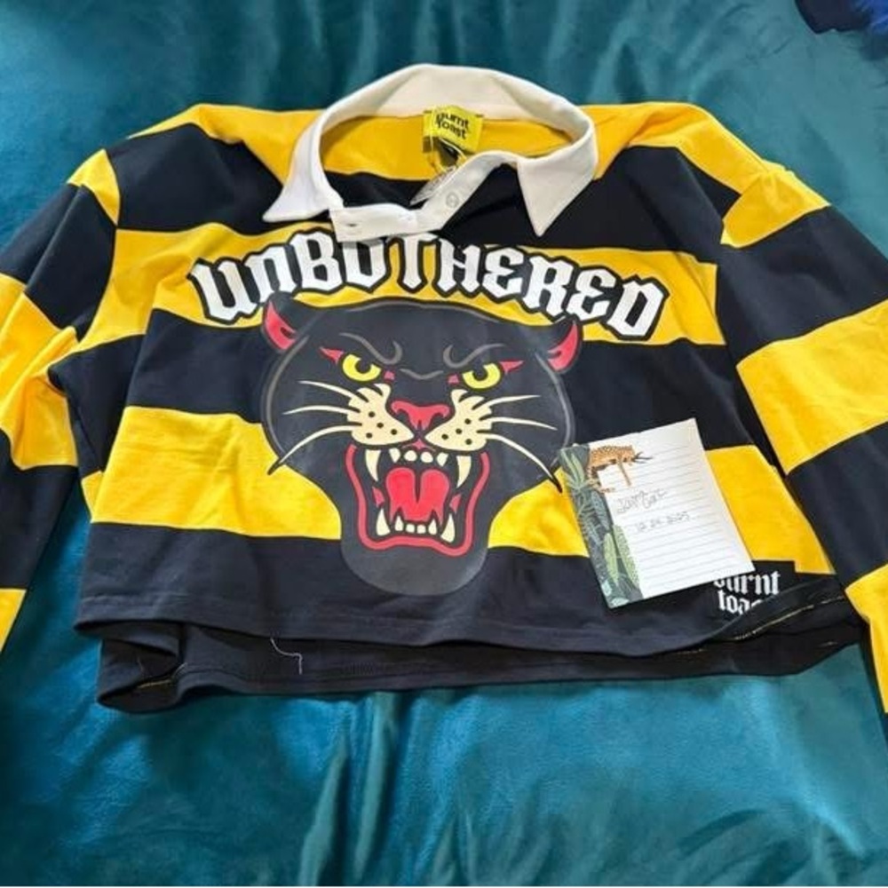 Burnt Toast S/M NwT Women's Striped Button Down Shirt - Yellow and Black